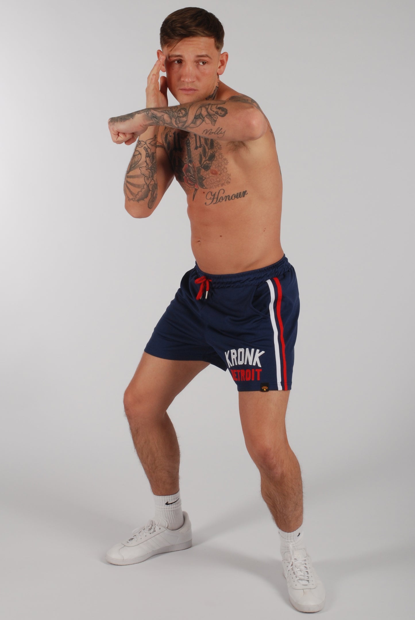 KRONK Iconic Detroit Applique Lined Shorts Navy