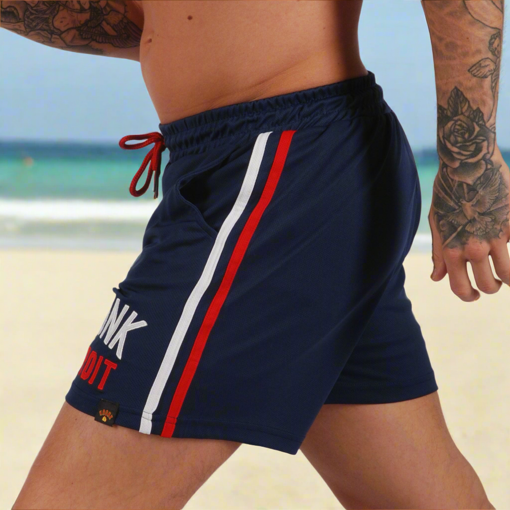 KRONK Iconic Detroit Applique Lined Shorts Navy