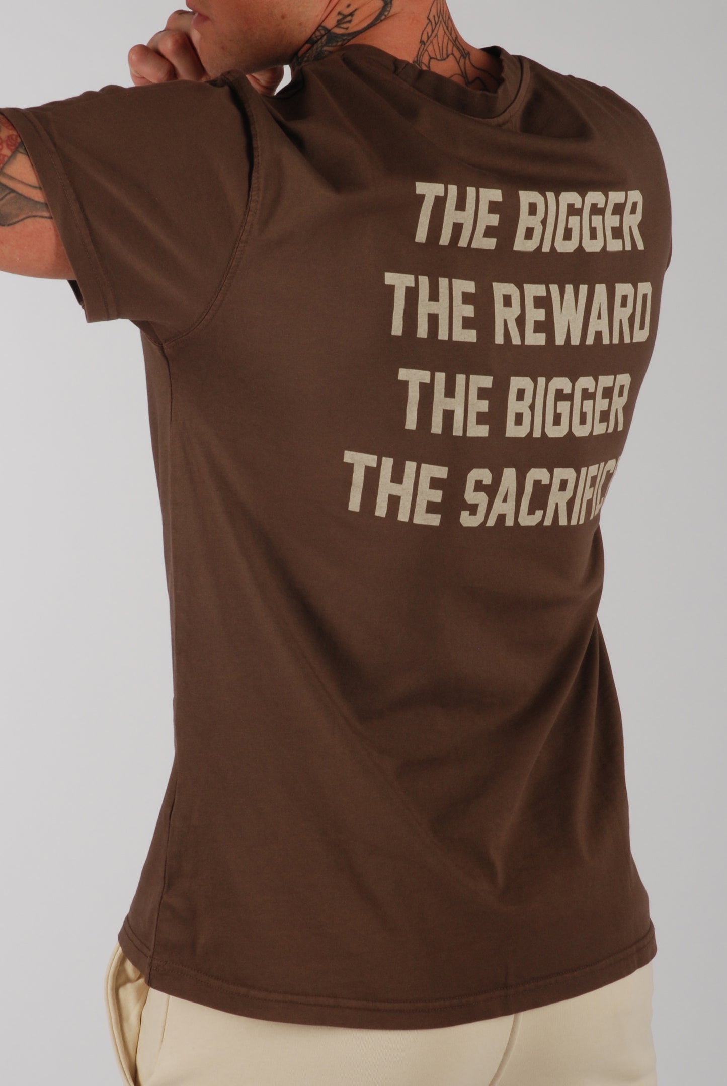 KRONK Sacrifice Loose Fit Vintage Wash T Shirt Cobblestone Brown
