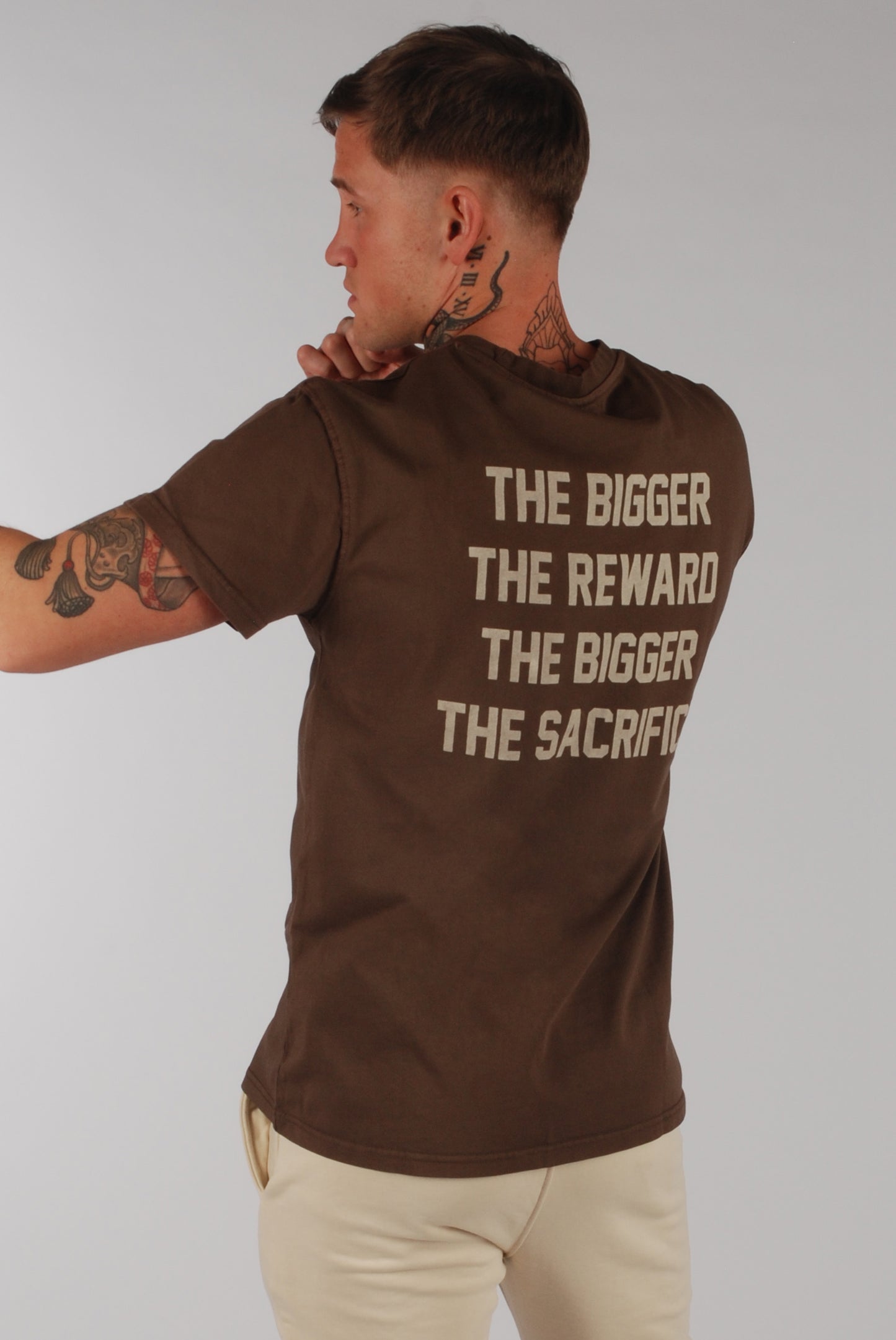KRONK Sacrifice Loose Fit Vintage Wash T Shirt Cobblestone Brown