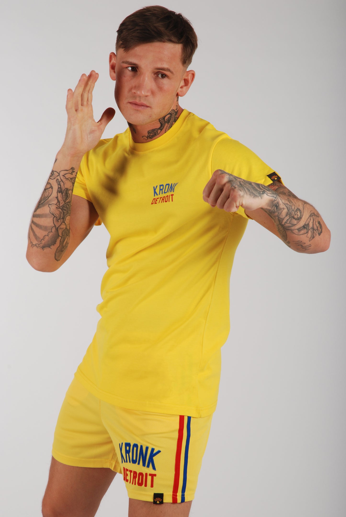 KRONK Iconic Detroit x Turn Up The Heat Regular Fit T Shirt Yellow