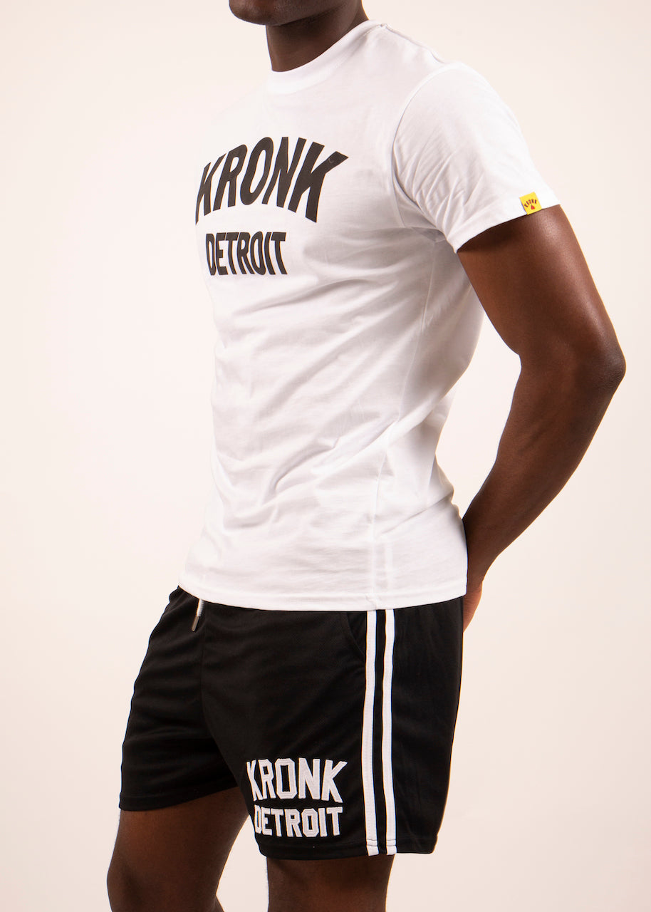 KRONK Detroit T Shirt White with Black logo