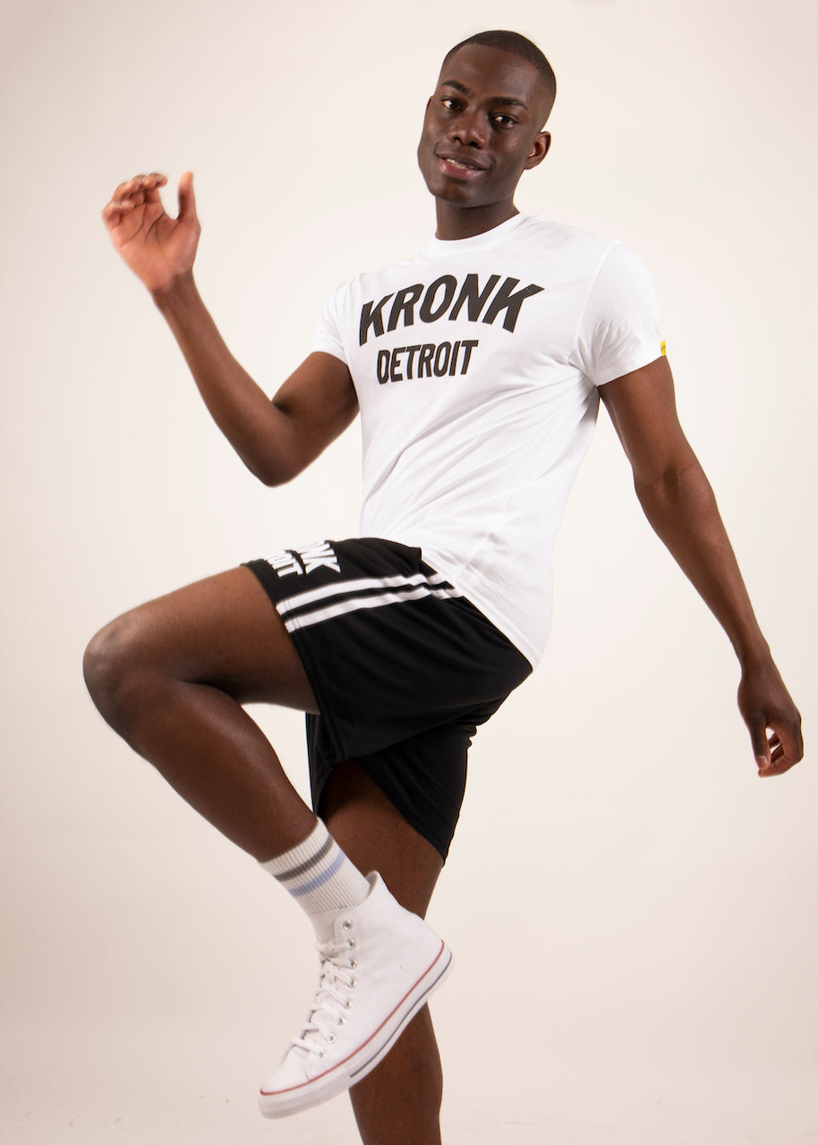 KRONK Detroit T Shirt White with Black logo