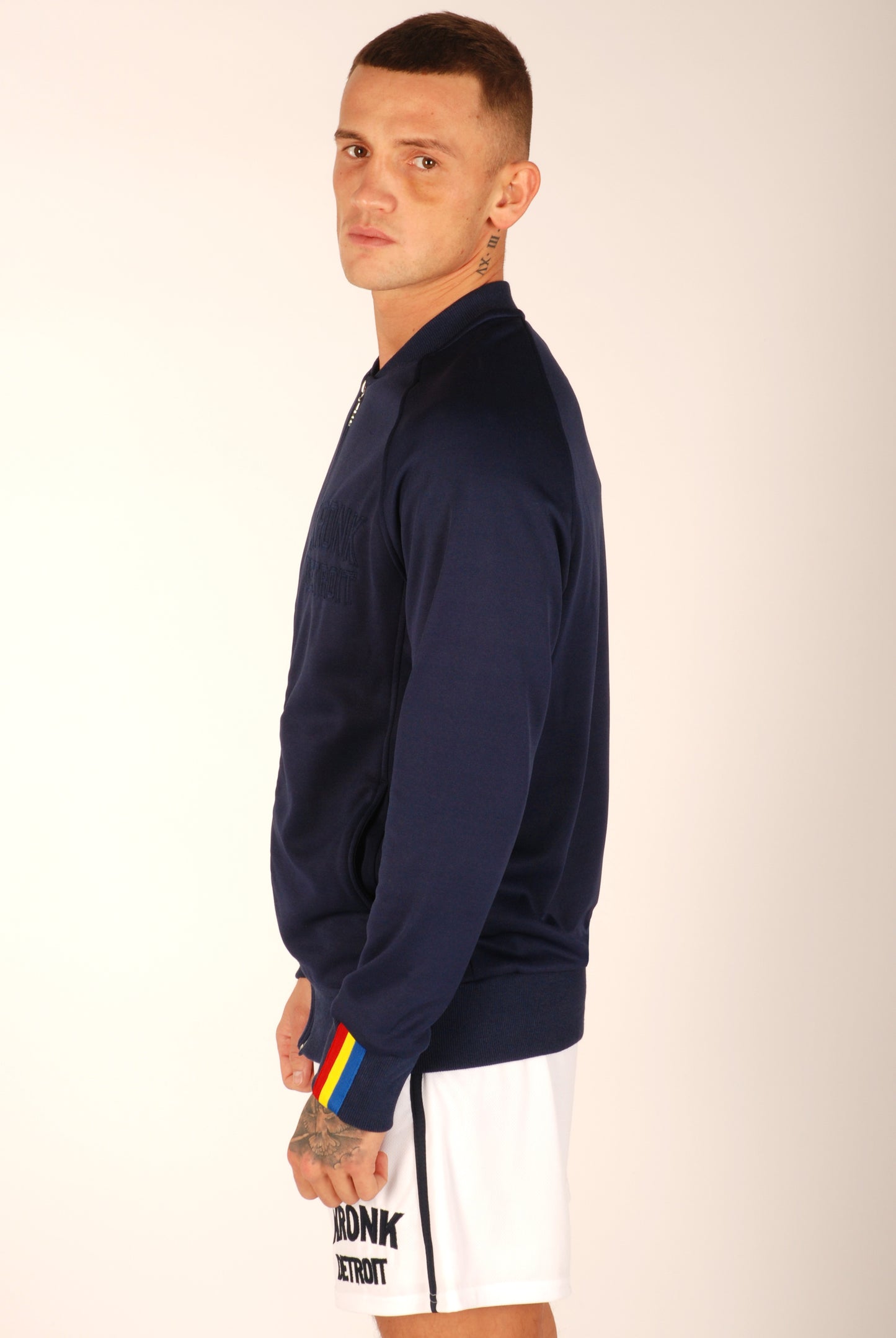 KRONK Iconic Detroit Zip Track Top Navy