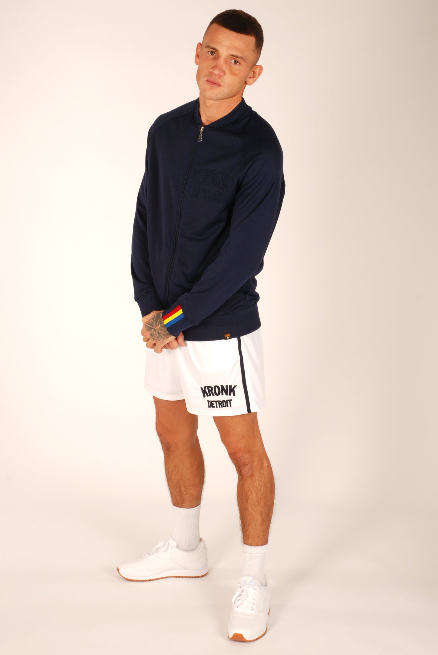 KRONK Iconic Detroit Zip Track Top Navy