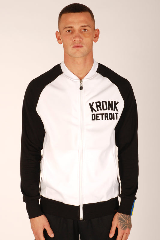 KRONK Iconic Detroit Zip Track Top Black and White