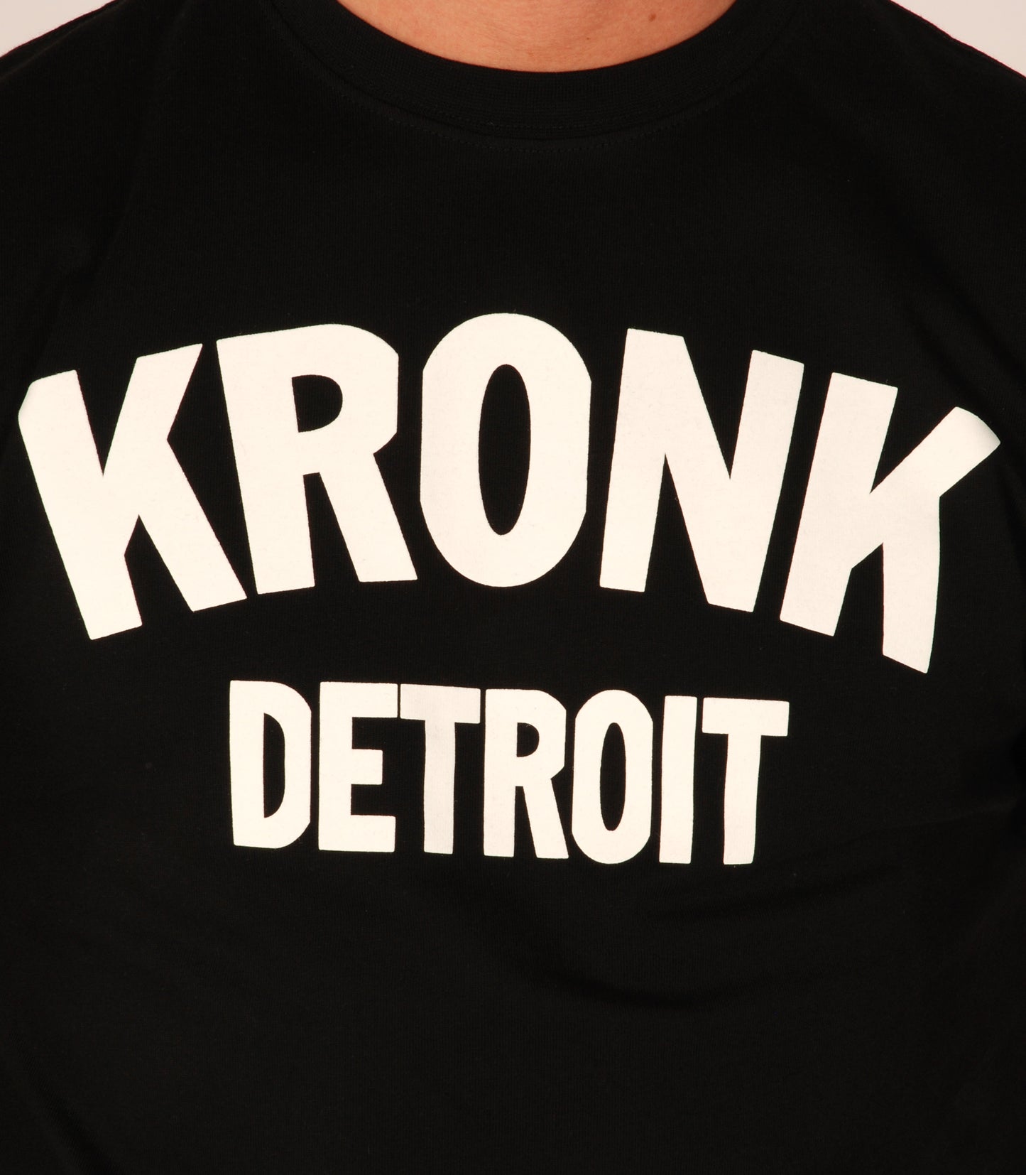 KRONK Detroit Regular Fit T Shirt Black with white logo