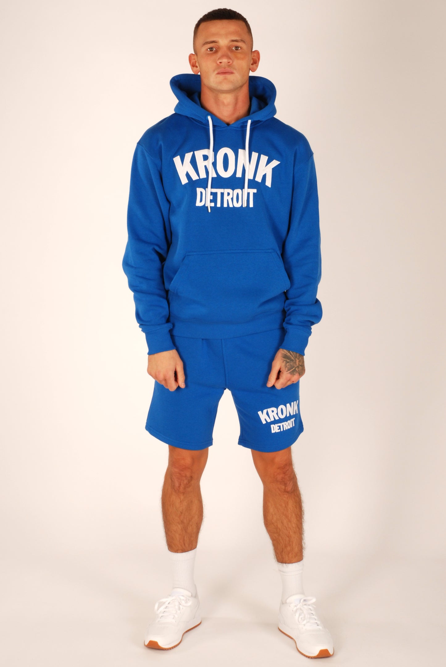 KRONK Detroit Applique Hoodie Regular Fit Royal Blue with White logo