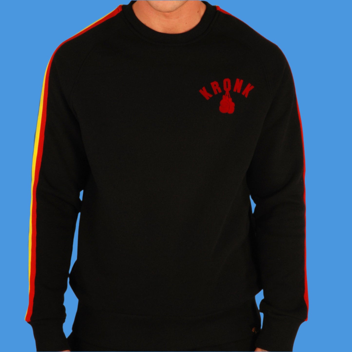 KRONK Striped Sleeve Sweatshirt Regular Fit Black