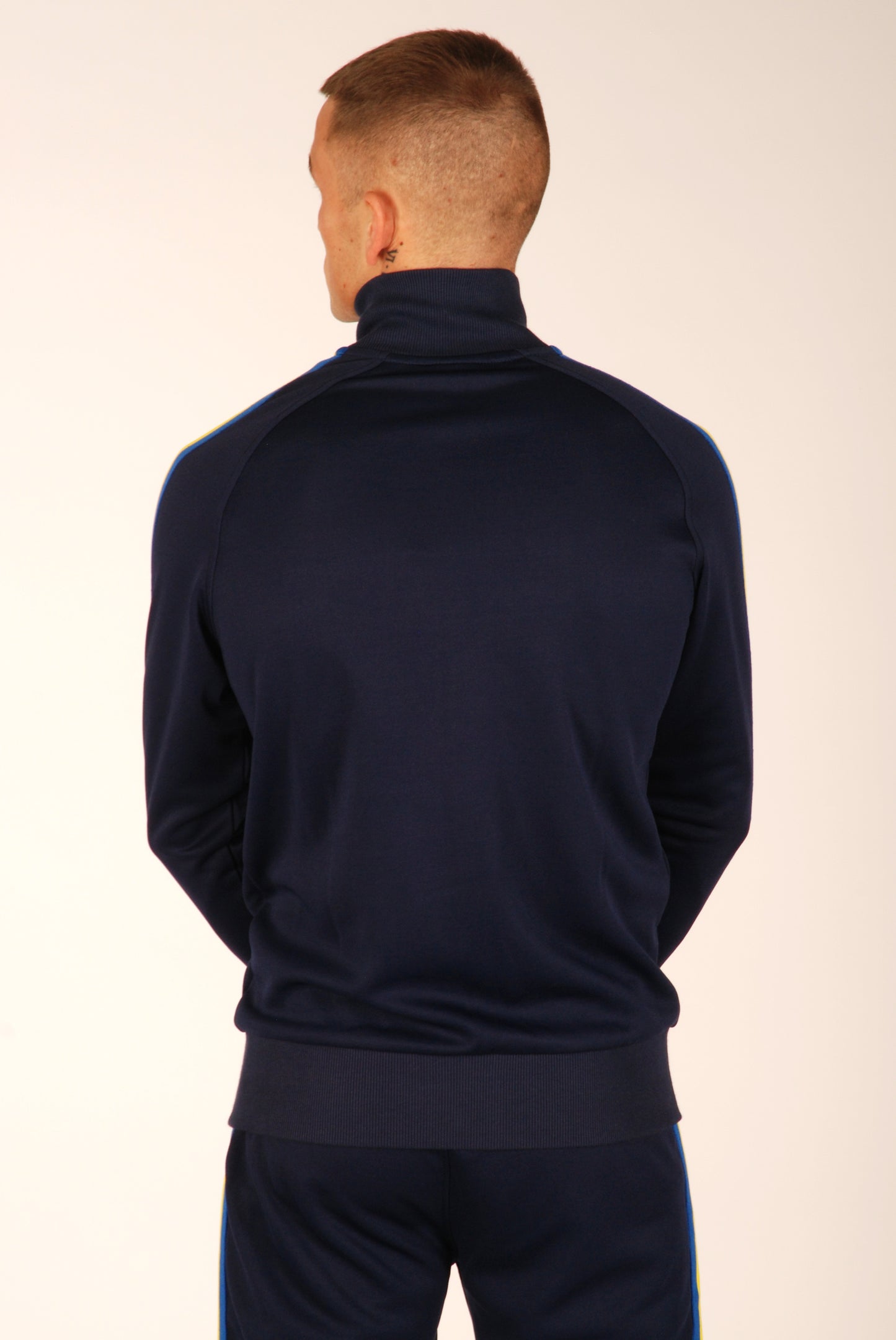 KRONK One Colour Gloves Full Zip Stripe Sleeve Track Top Navy