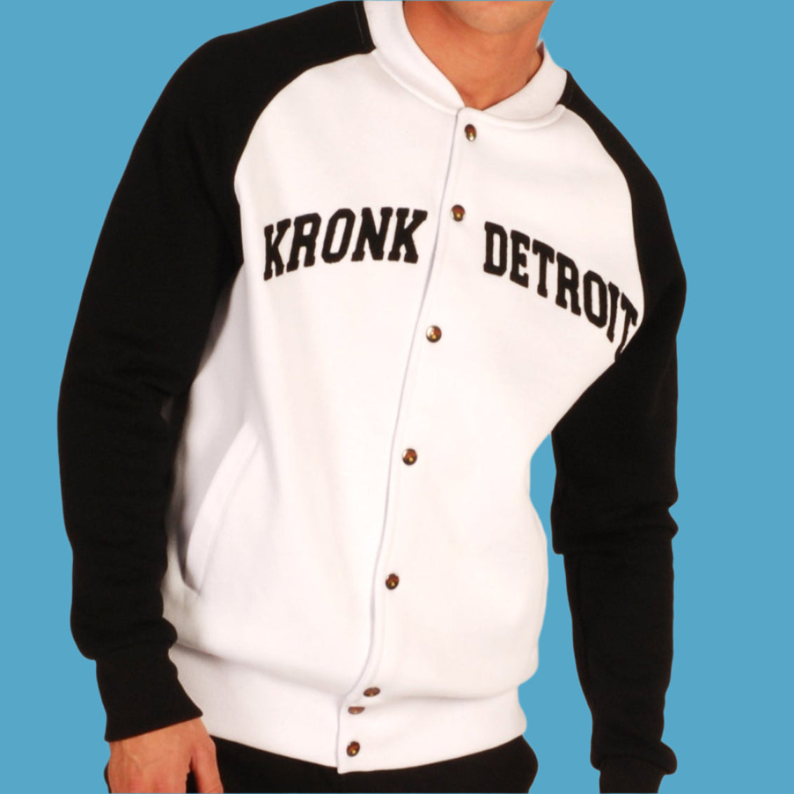KRONK Detroit Sweatshirt Jacket White