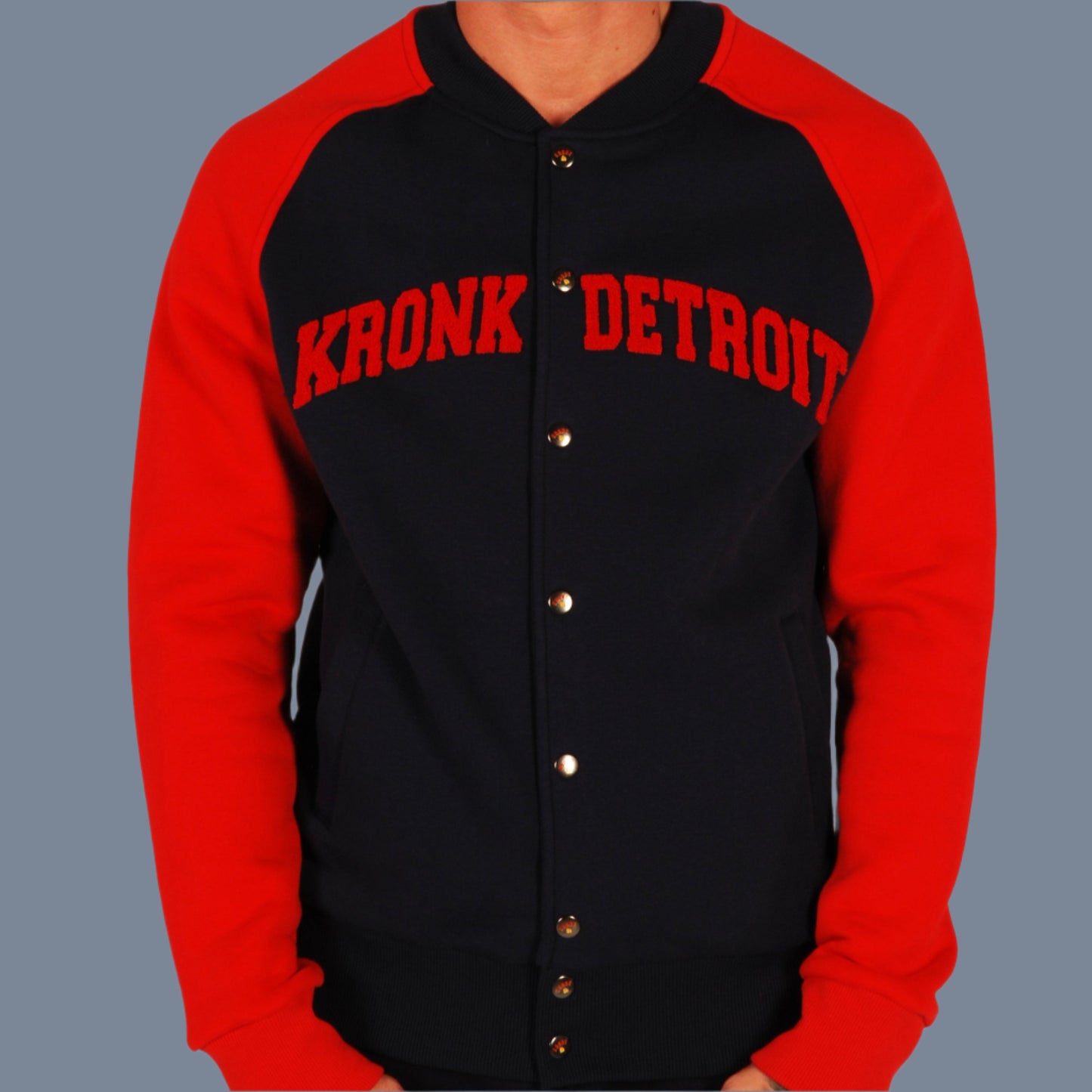 KRONK Detroit Sweatshirt Jacket Navy
