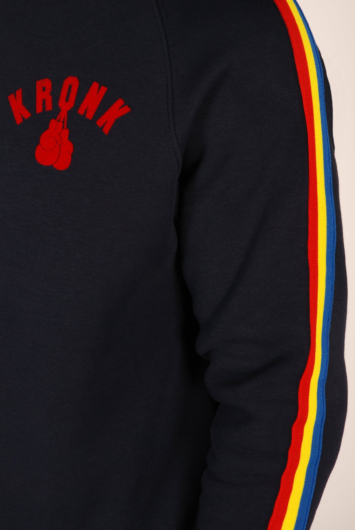 KRONK Striped Sleeve Sweatshirt Regular Fit Navy
