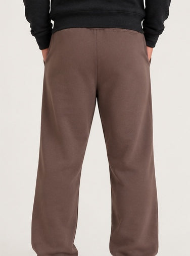 KRONK Faded Gloves Vintage wash Straight Leg Joggers Loose Fit Dark Brown