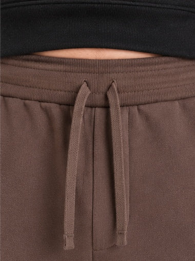 KRONK Faded Gloves Vintage wash Straight Leg Joggers Loose Fit Dark Brown
