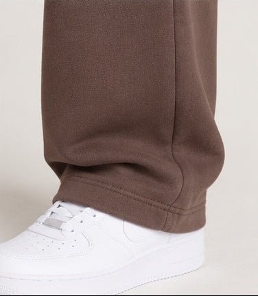 KRONK Faded Gloves Vintage wash Straight Leg Joggers Loose Fit Dark Brown