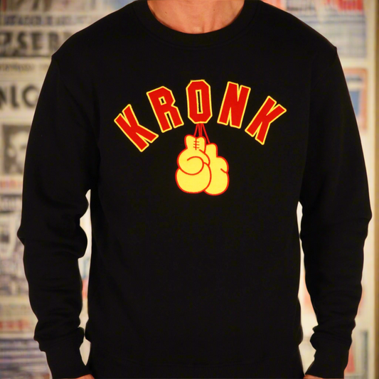 KRONK Gloves Applique Sweatshirt Loose Fit Black