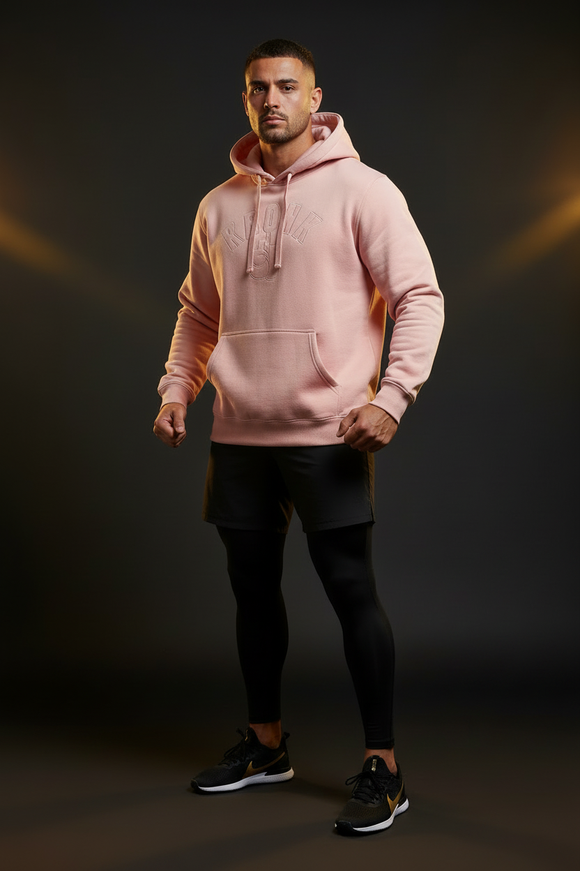 KRONK Gloves Applique Hoodie Loose Fit Pink