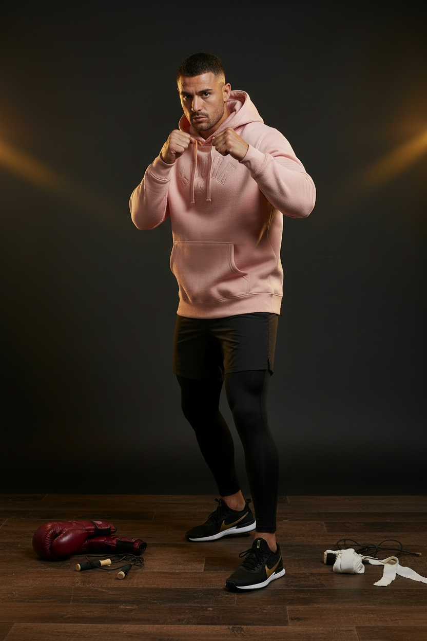 KRONK Gloves Applique Hoodie Loose Fit Pink