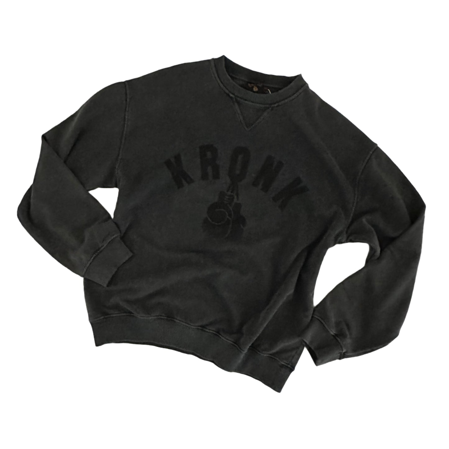 KRONK Faded Gloves Vintage Wash Sweatshirt Loose Fit Charcoal
