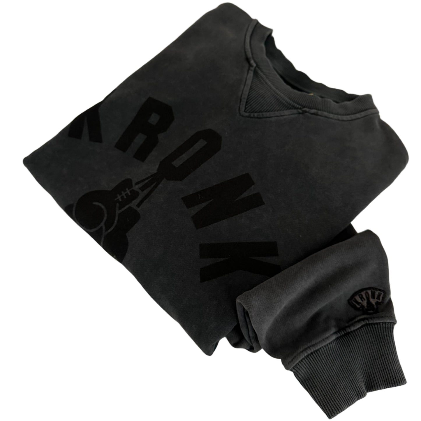 KRONK Faded Gloves Vintage Wash Sweatshirt Loose Fit Charcoal