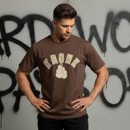 KRONK Gloves Regular Fit T Shirt Brown