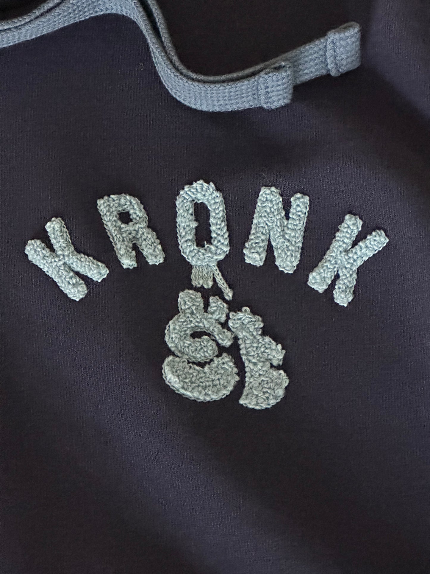 KRONK Boxing Team Towelling Applique Hoodie Loose Fit Navy/Sky