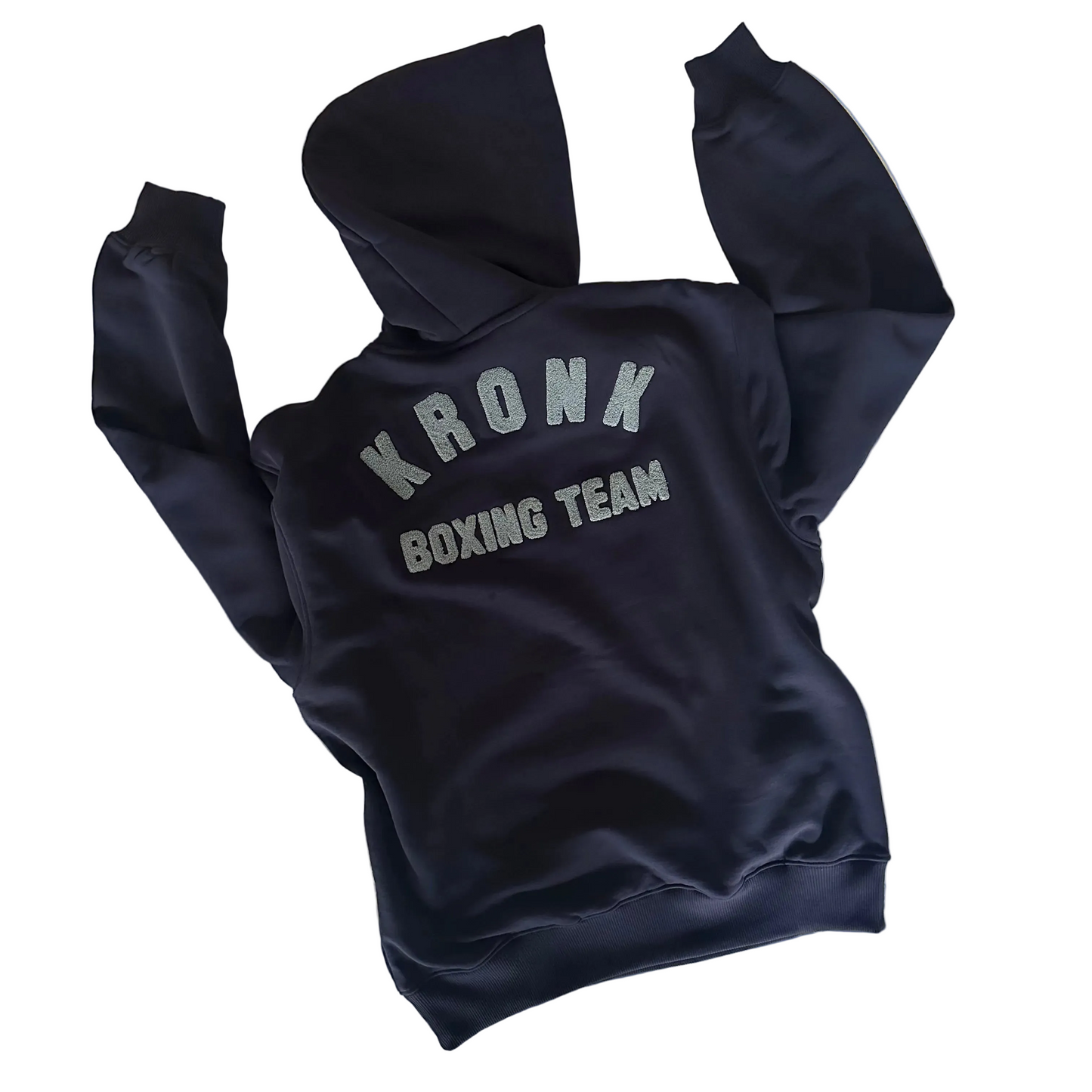 KRONK Boxing Team Towelling Applique Hoodie Loose Fit Navy/Sky