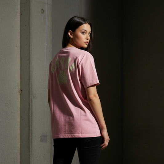 KRONKWOMEN Faded G Loose Fit Vintage Wash T Shirt Powder Pink