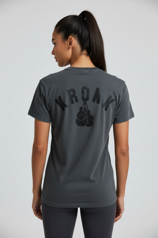KRONKWOMEN Faded G Loose Fit Vintage Wash T Shirt Charcoal