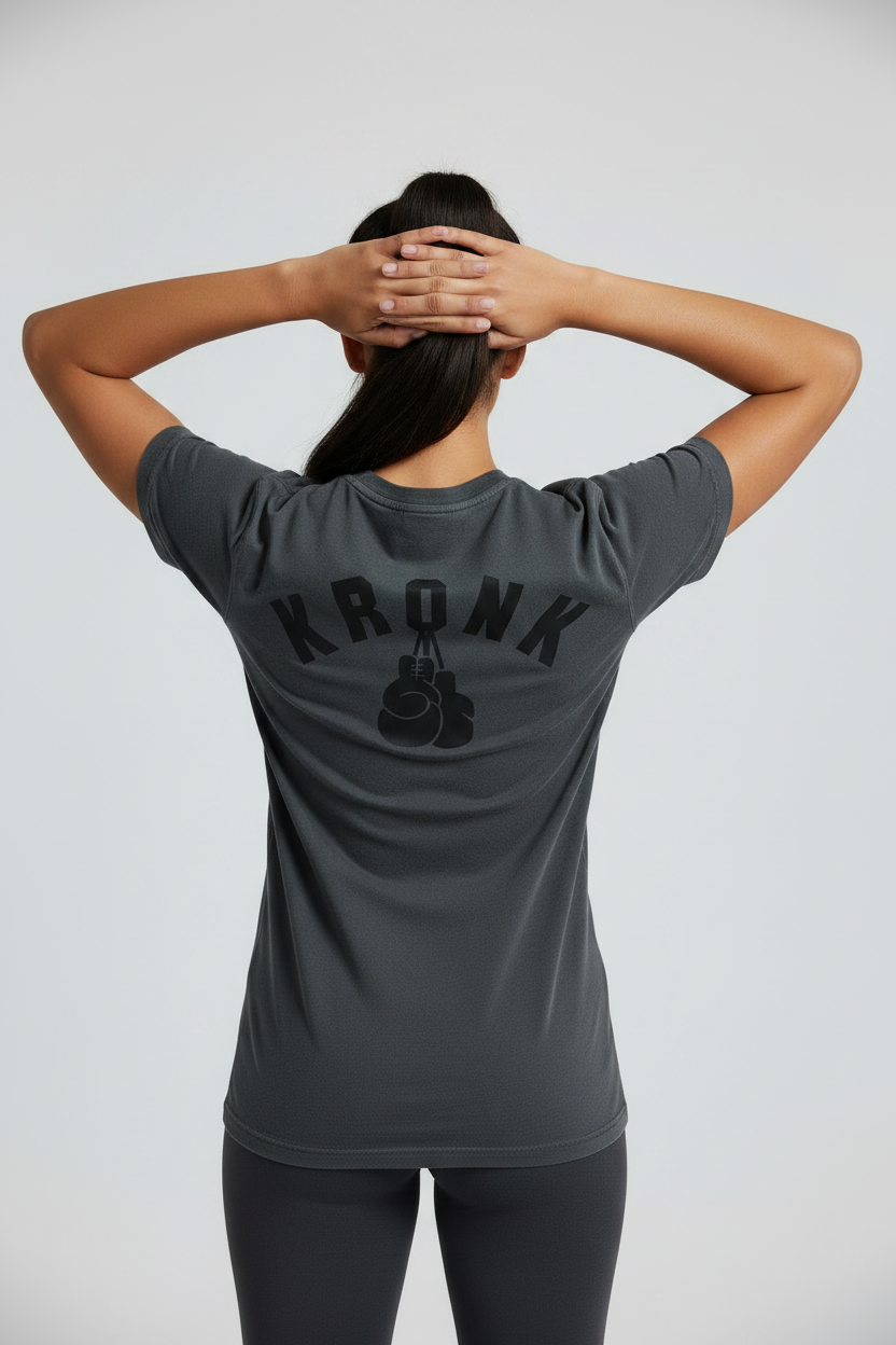 KRONKWOMEN Faded G Loose Fit Vintage Wash T Shirt Charcoal