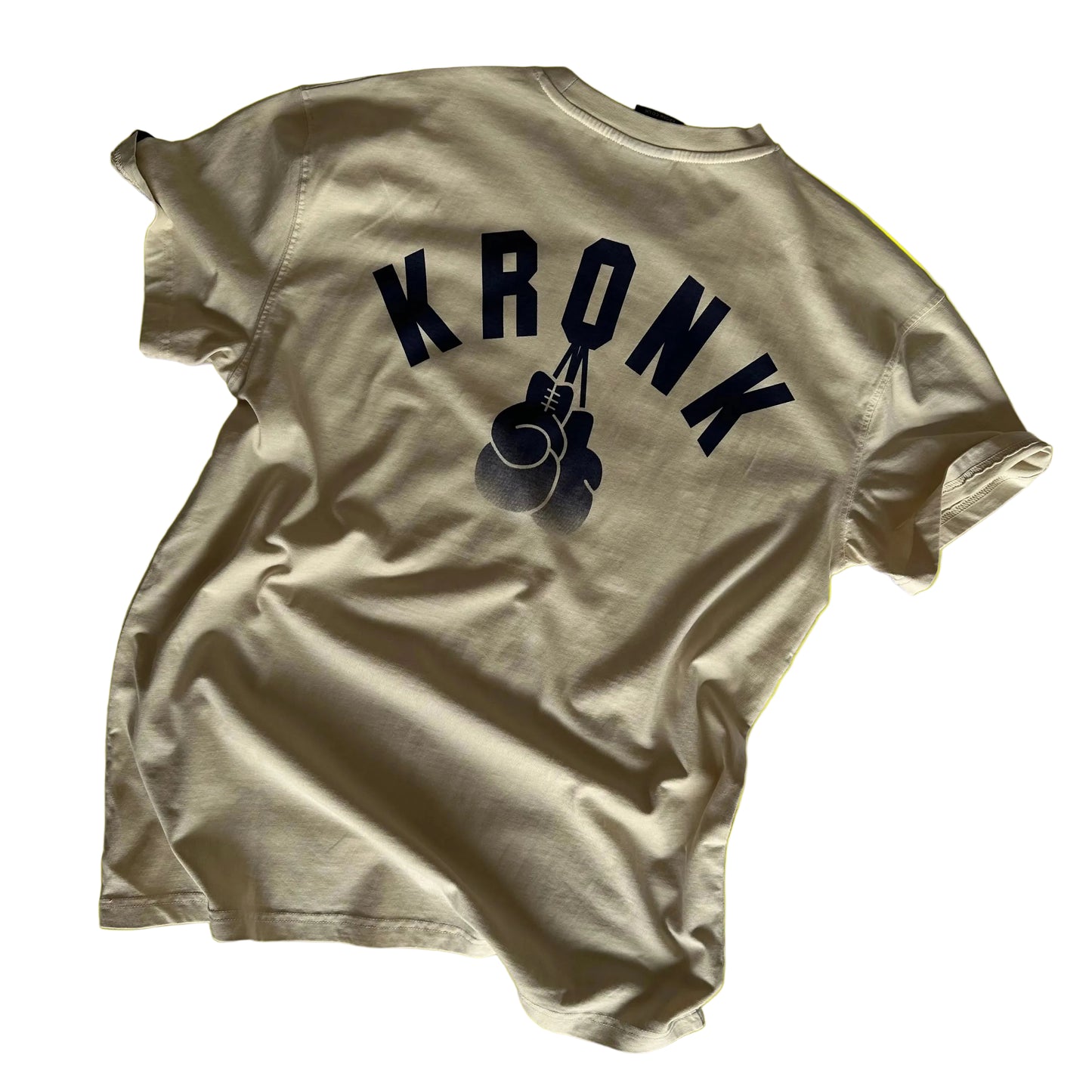 KRONK Faded G Loose Fit Vintage Wash T Shirt Cream