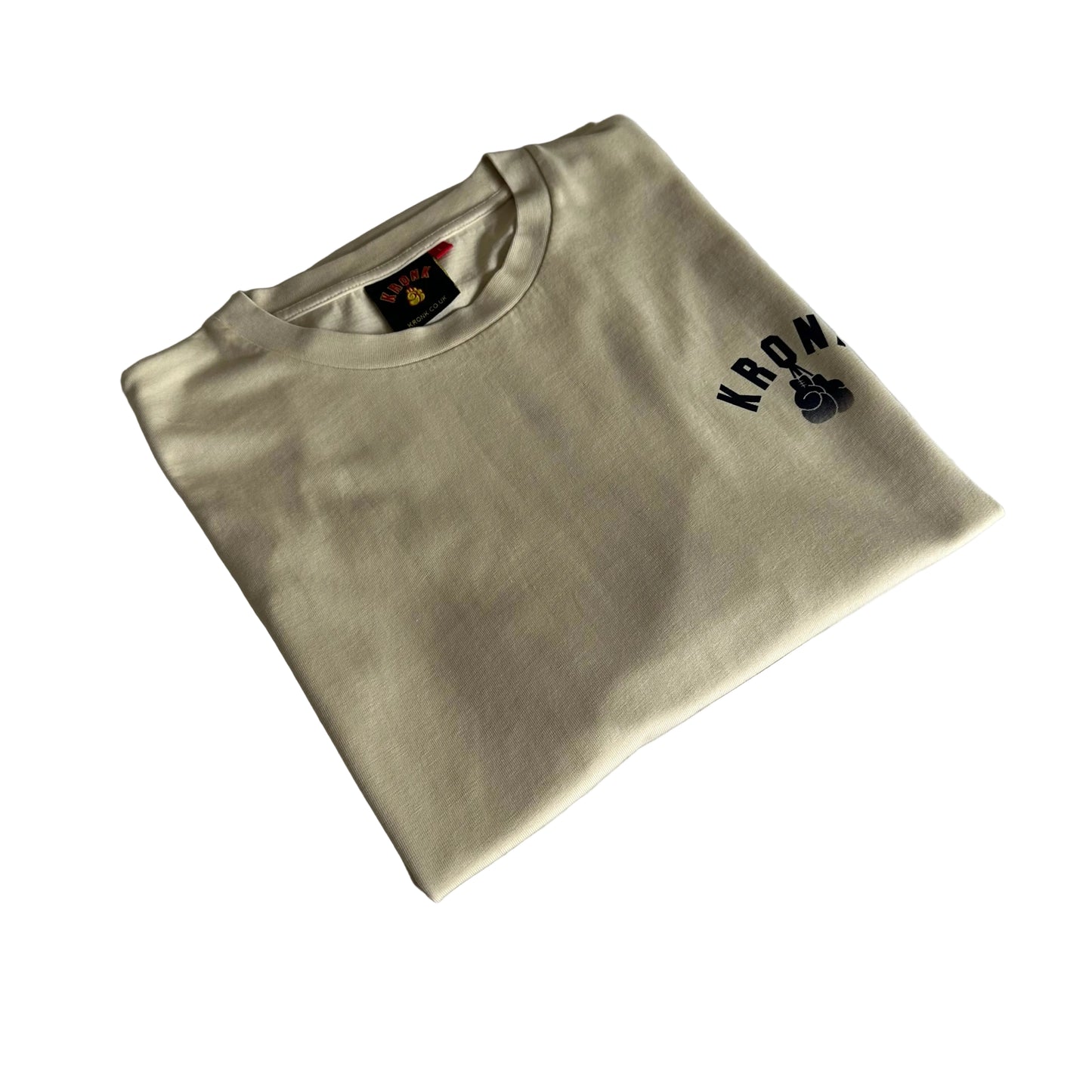 KRONK Faded G Loose Fit Vintage Wash T Shirt Cream