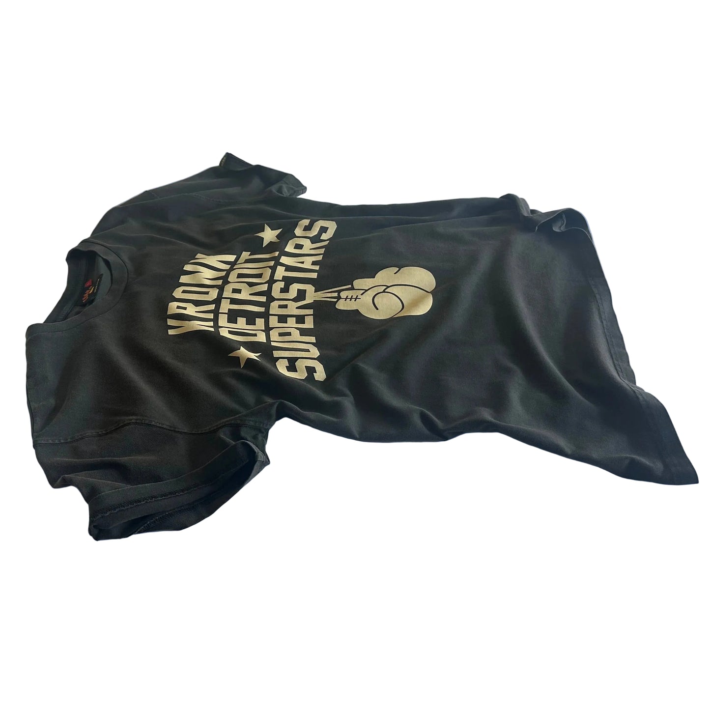 KRONK Detroit Superstars Loose Fit Vintage Wash T Shirt Charcoal