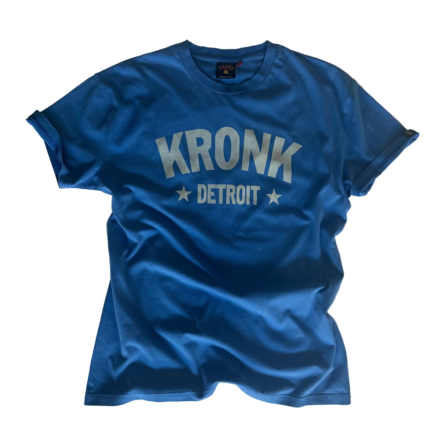 KRONK Detroit Stars Loose Fit Vintage Wash T Shirt Royal Blue
