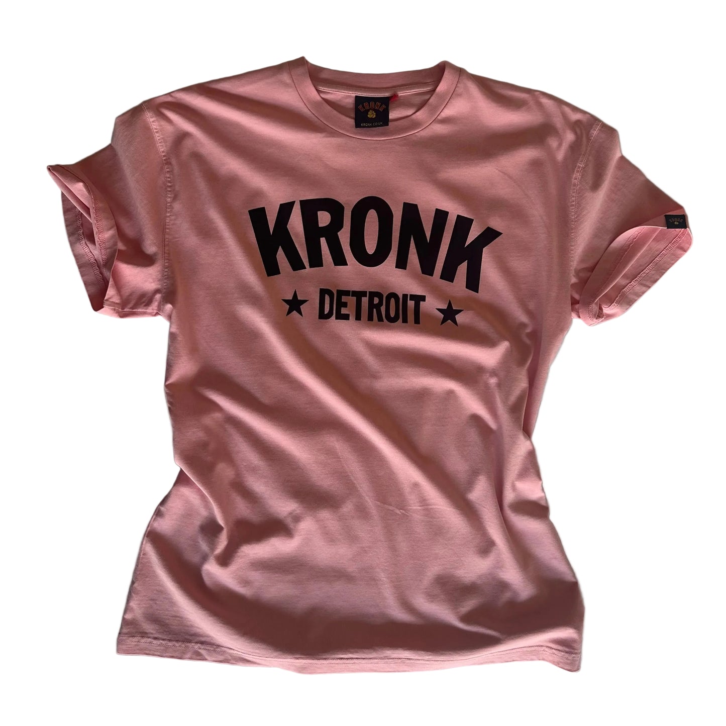 KRONK Detroit Stars Loose Fit Vintage Wash T Shirt Pink