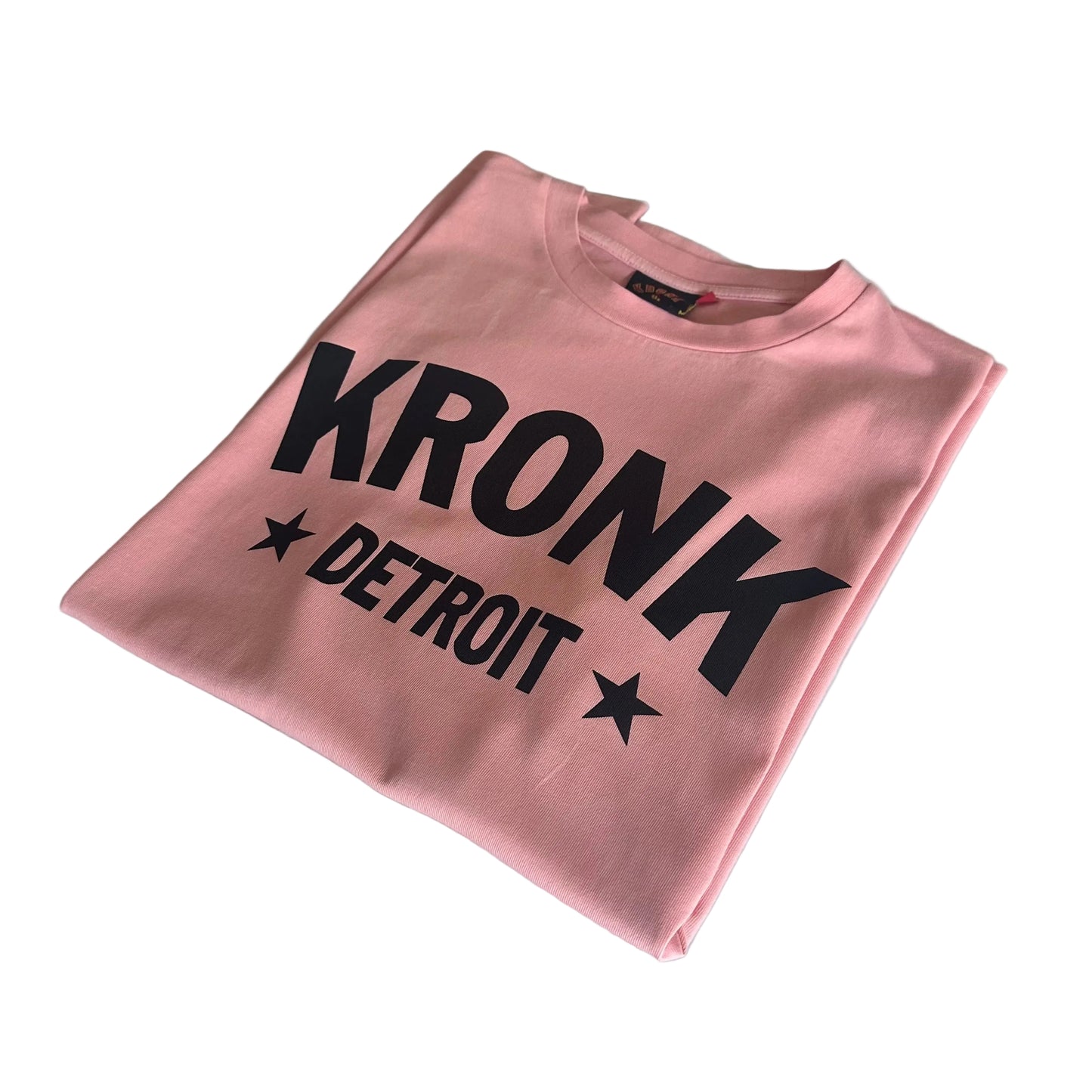 KRONK Detroit Stars Loose Fit Vintage Wash T Shirt Pink