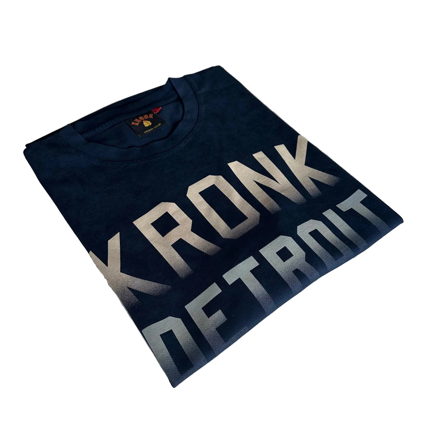 KRONKWOMEN Faded Iconic Detroit Loose Fit Vintage Wash T Shirt Navy