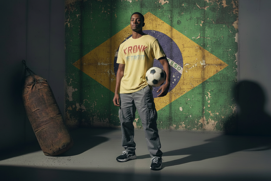 KRONK Faded Iconic Detroit Loose Fit Vintage Wash T Shirt Yellow