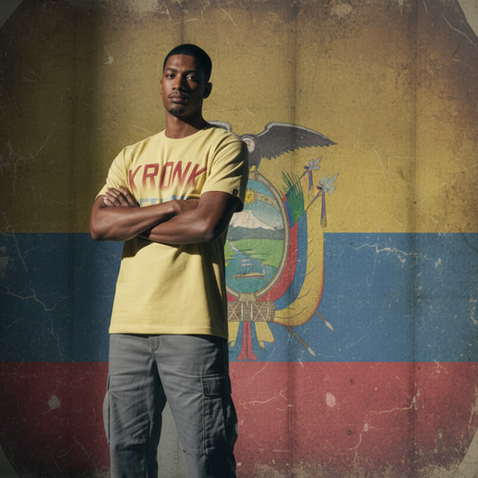 KRONK Faded Iconic Detroit Loose Fit Vintage Wash T Shirt Yellow