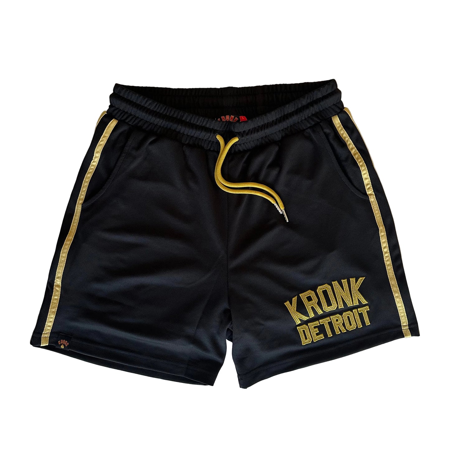 KRONK Iconic Detroit Applique Lined Shorts Black & Gold