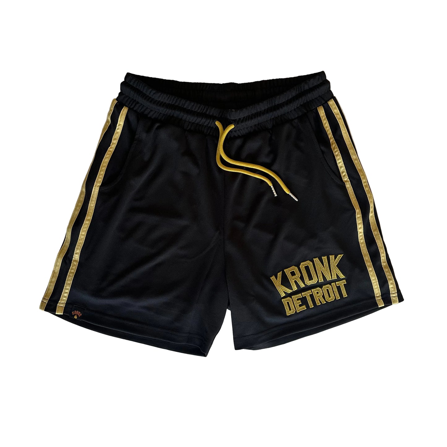 KRONK Iconic Detroit Applique Lined Shorts Black & Gold