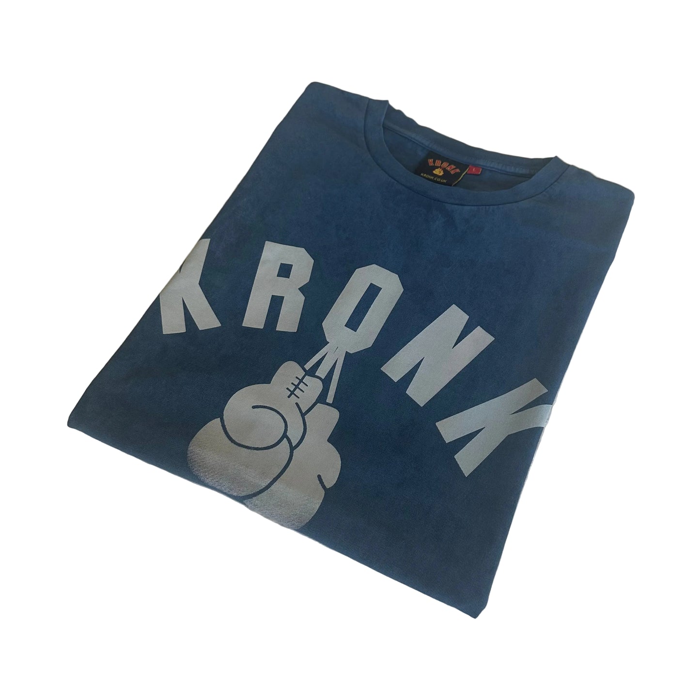KRONK Faded G Raw Edge Sleeveless Loose Fit Authentic Wash T Shirt Navy