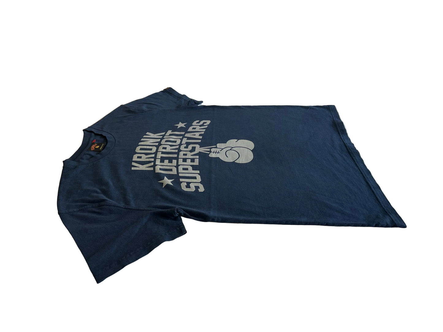 KRONK Detroit Superstars Loose Fit Vintage Wash T Shirt Navy