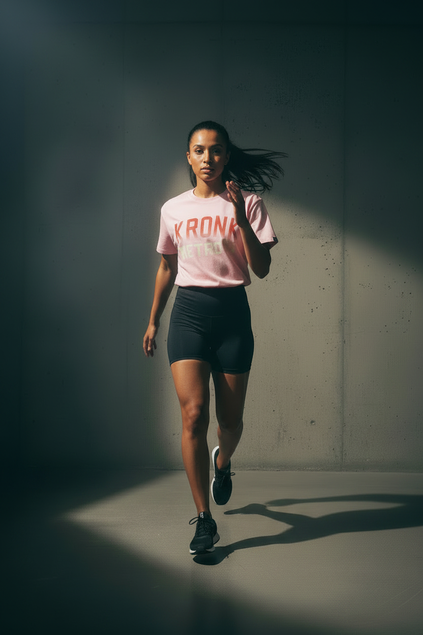 KRONKWOMEN Faded Iconic Detroit Loose Fit Vintage Wash T Shirt Pink