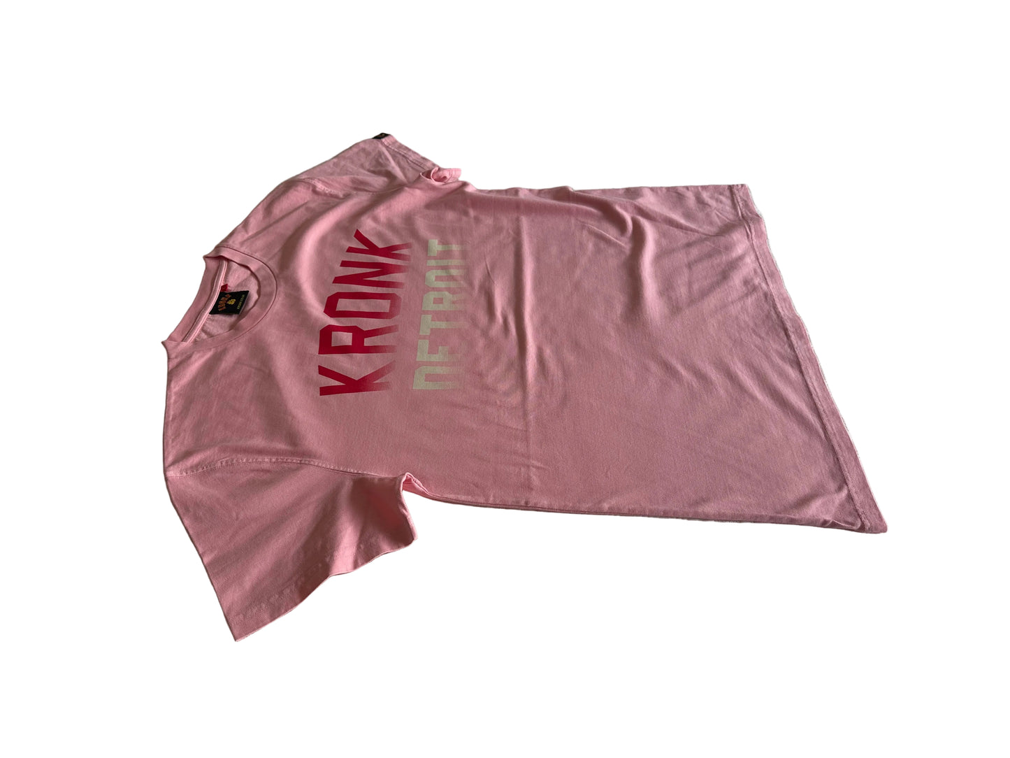 KRONKWOMEN Faded Iconic Detroit Loose Fit Vintage Wash T Shirt Pink