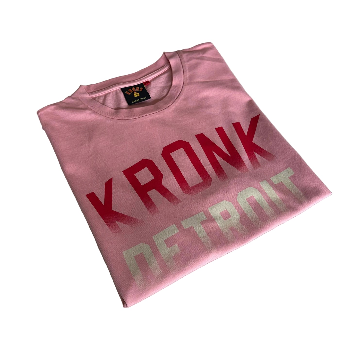 KRONKWOMEN Faded Iconic Detroit Loose Fit Vintage Wash T Shirt Pink