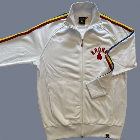 KRONK One Colour Gloves Full Zip Stripe Sleeve Track Top White