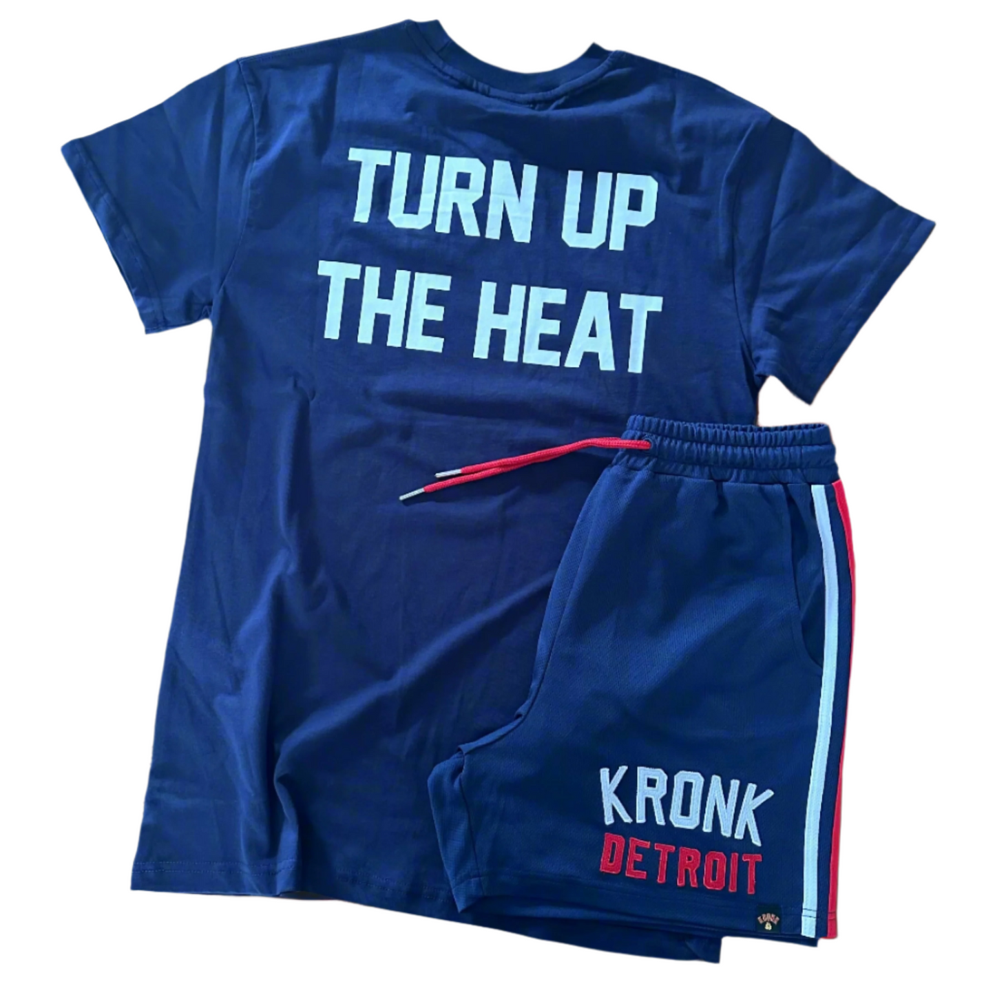 KRONK Iconic Detroit x Turn Up The Heat Regular Fit T Shirt Navy