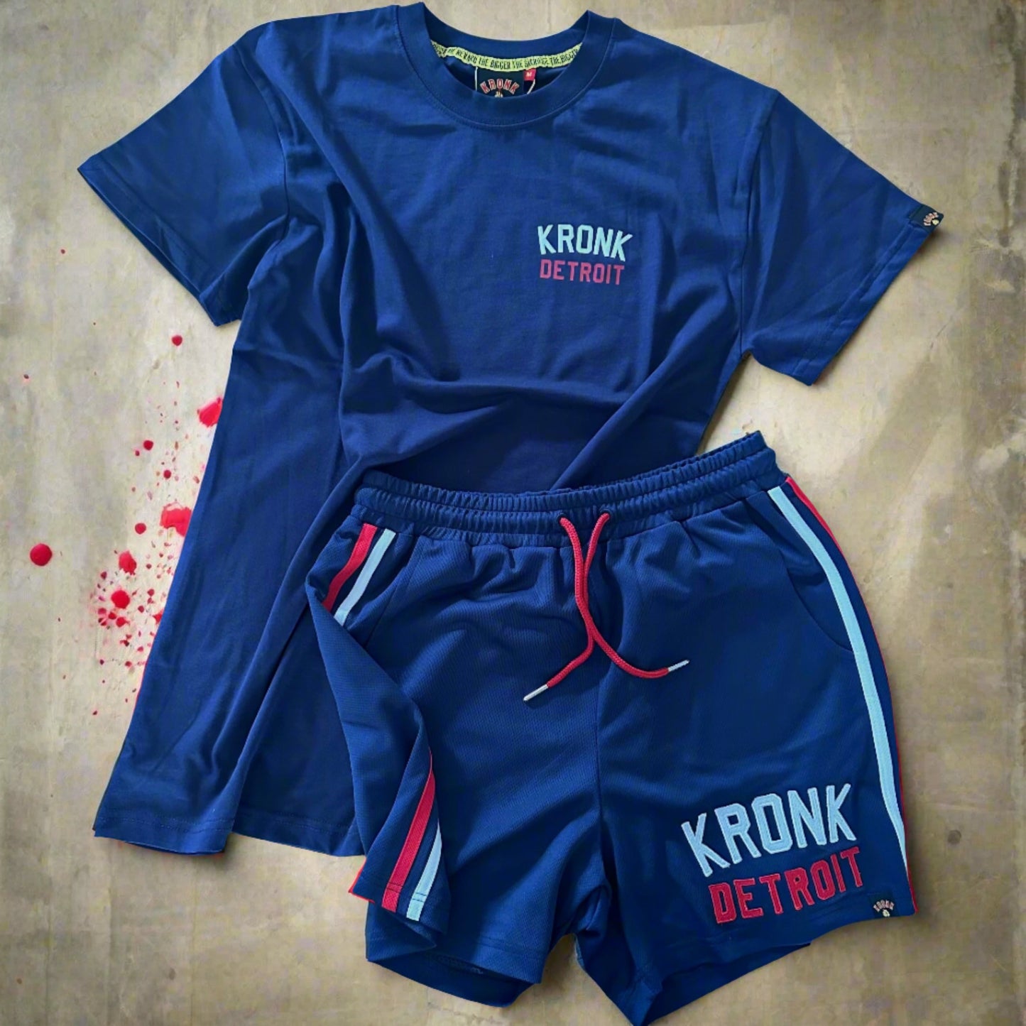 KRONK Iconic Detroit x Turn Up The Heat Regular Fit T Shirt Navy